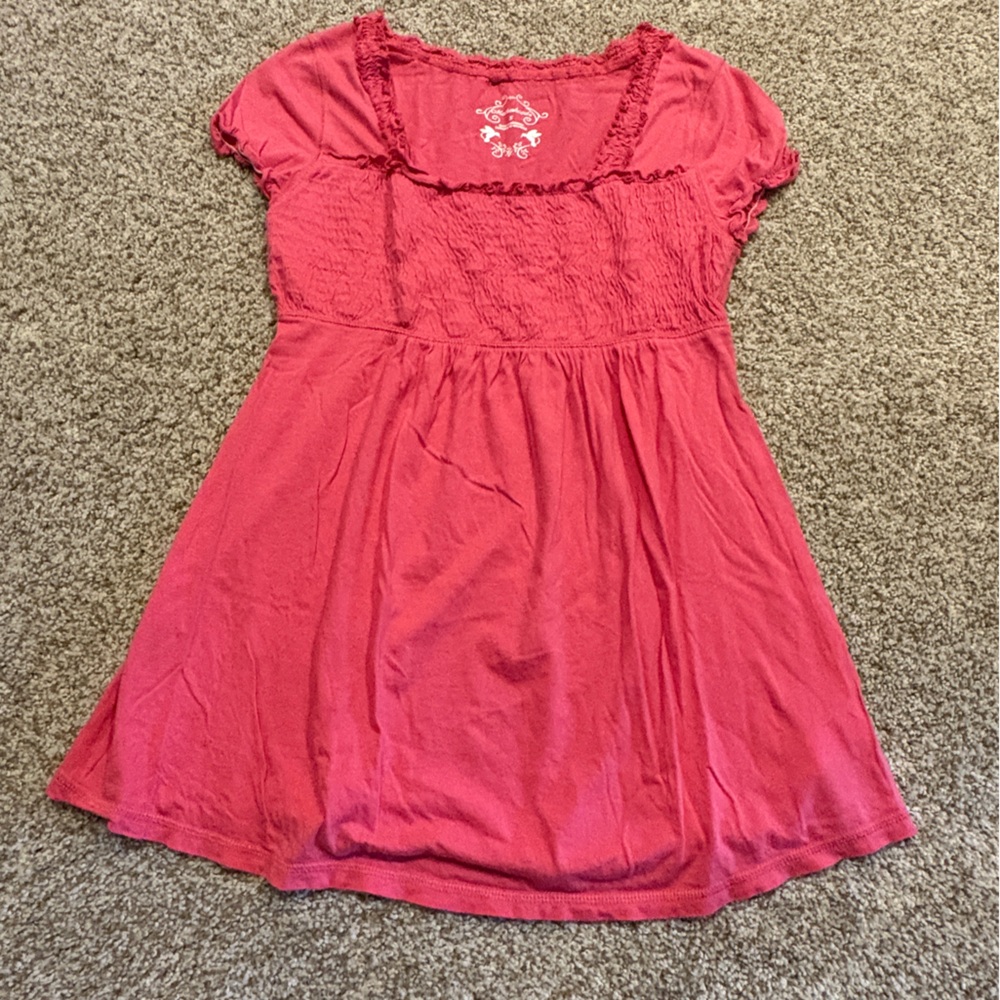 “Motherhood”, flamingo pink, everyday mini dress, size small